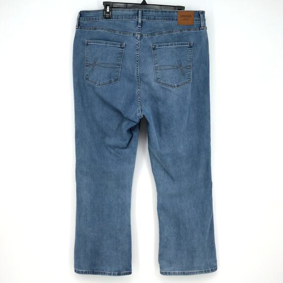 Levis Denizen Jeans Plus Size 18 34W Blue Denim Ultra High Rise Crop Flare - Picture 2 of 13